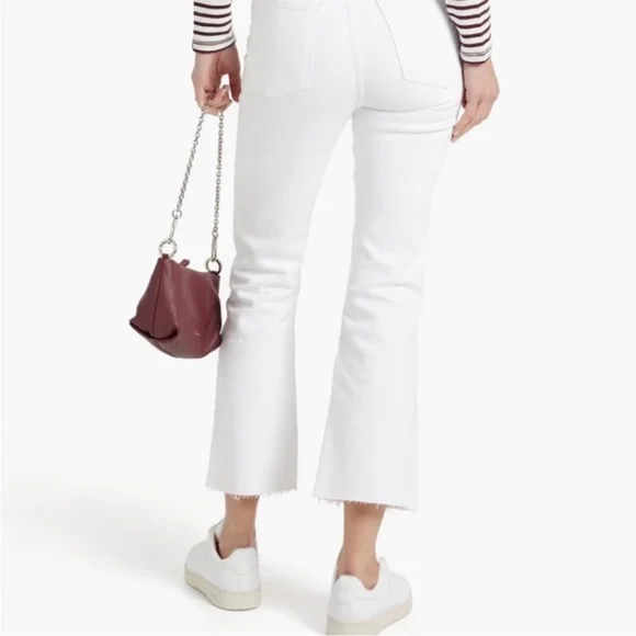 NWT rag & bone Jeans Nina High Rise Ankle Flare Cropped Jean White Size 27 or 28